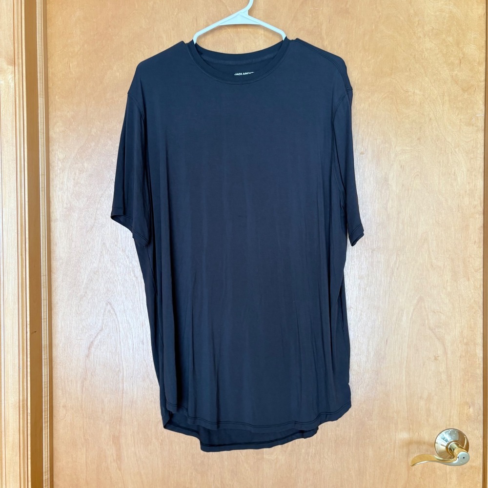 JACK ARCHER Mens X Large Black Modal Spandex T Shirt Crew‎ Neck Short Sleeve
